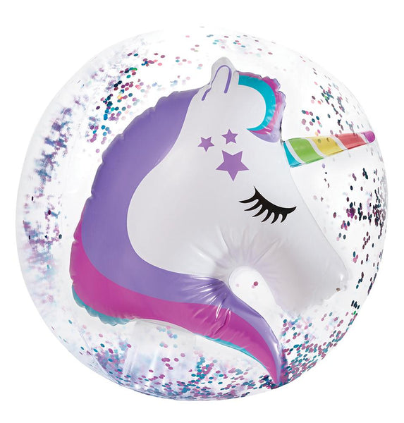 "3D Unicorn Confetti Beach Ball"